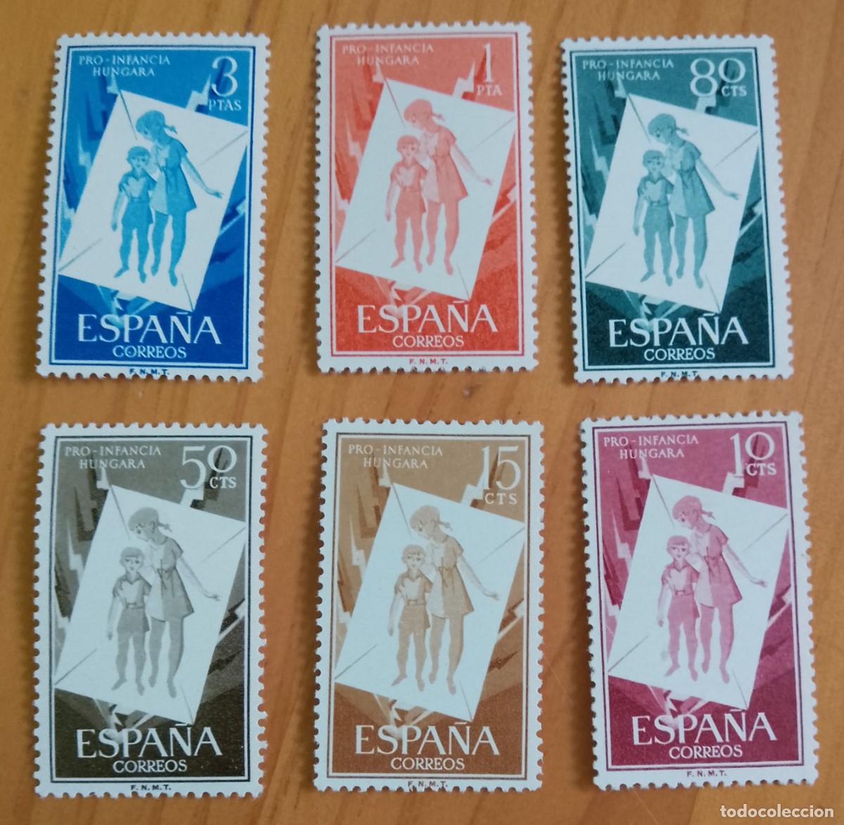 Sellos: SERIE - EDIFIL 1200 A 1205 - A&Ntilde;O 1956 - PRO INFANCIA H&Uacute;NGARA