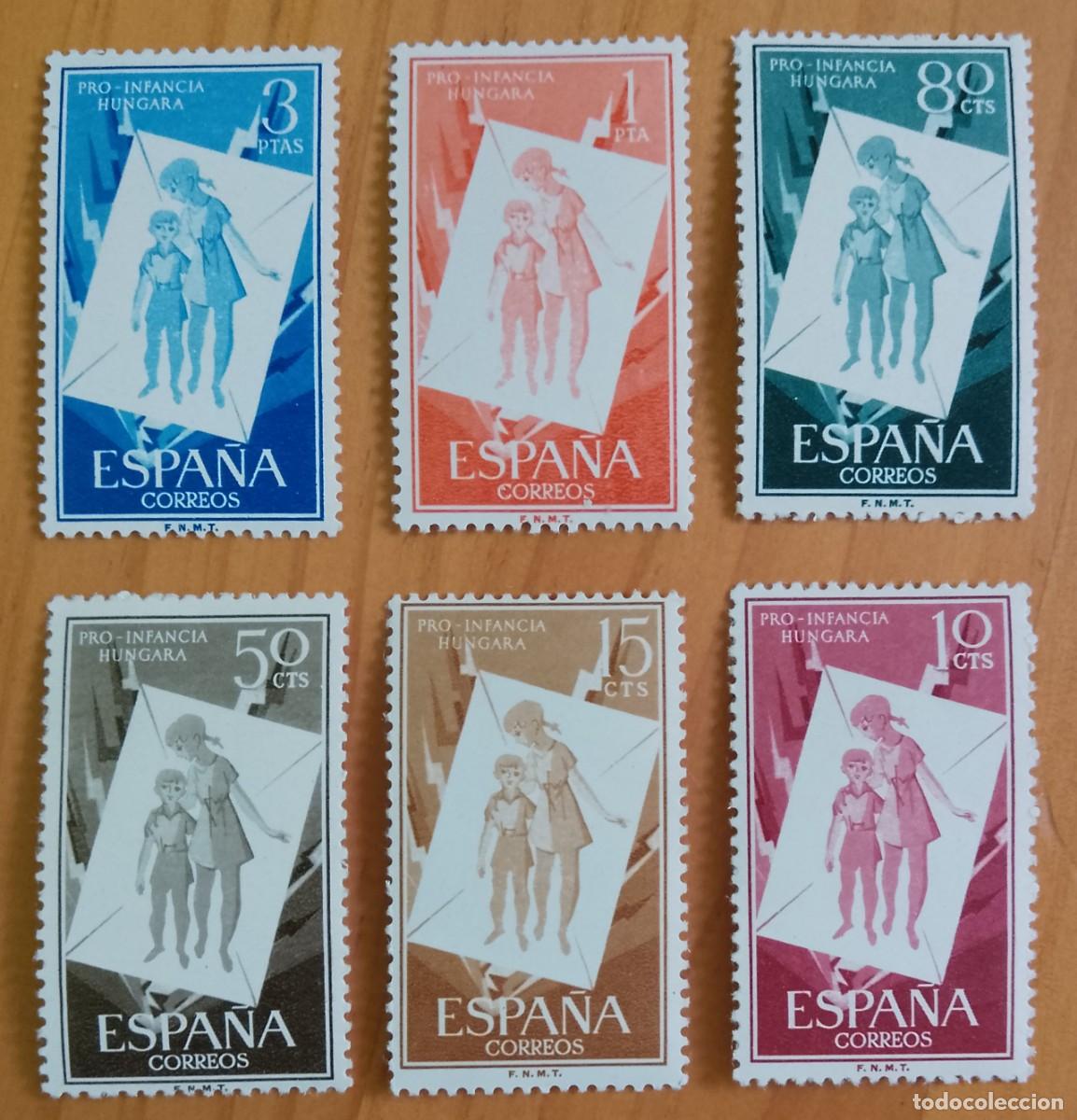 Sellos: SERIE - EDIFIL 1200 A 1205 - A&Ntilde;O 1956 - PRO INFANCIA H&Uacute;NGARA