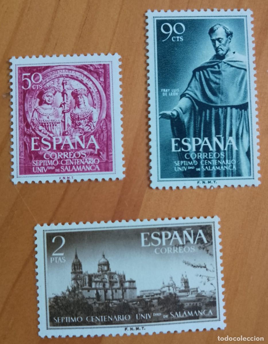 Sellos: SERIE - EDIFIL 1126 A 1128 - A&Ntilde;O 1953- SEPTIMO CENTENARIO UNIVERSIDAD DE SALAMANCA. DIA DEL SELLO