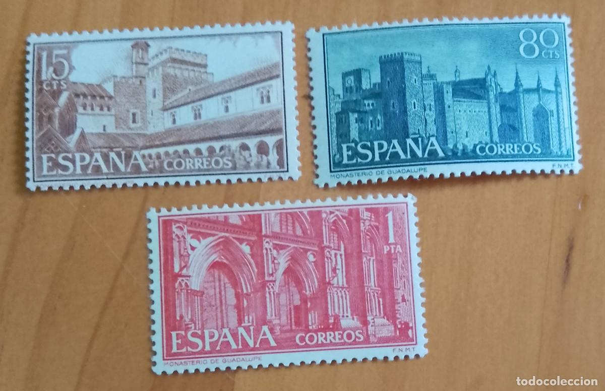 Sellos: SERIE - EDIFIL 1250 A 1252 - A&Ntilde;O 1959 - MONASTERIO DE NUESTRA SE&Ntilde;ORA DE GUADALUPE