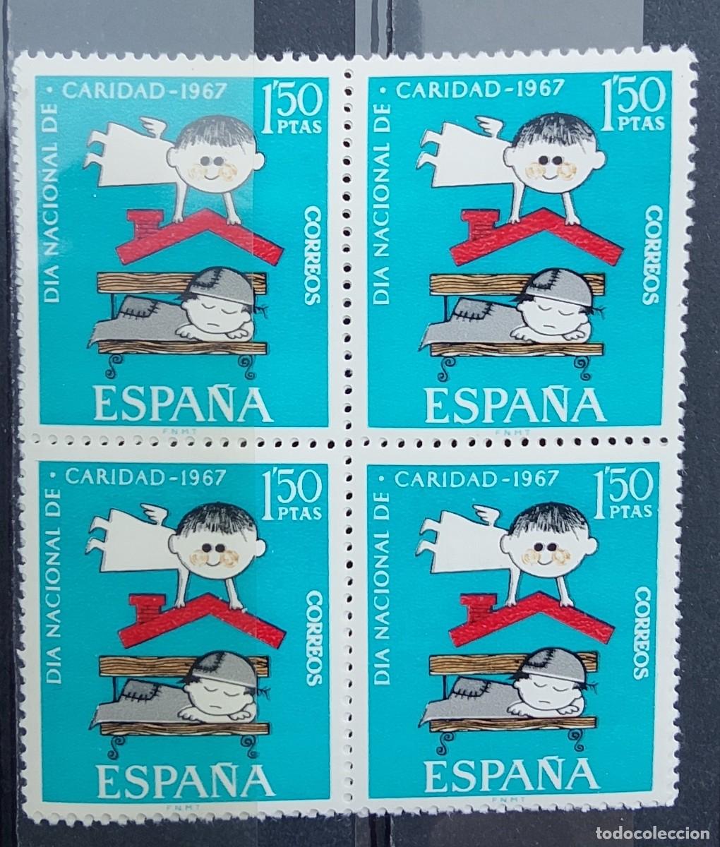 Selos: Sellos en bloque de 4. Edifil 1801. D&iacute;a Nacional de la Caridad &rdquo;Pro-C&aacute;ritas&rdquo;. 1967.