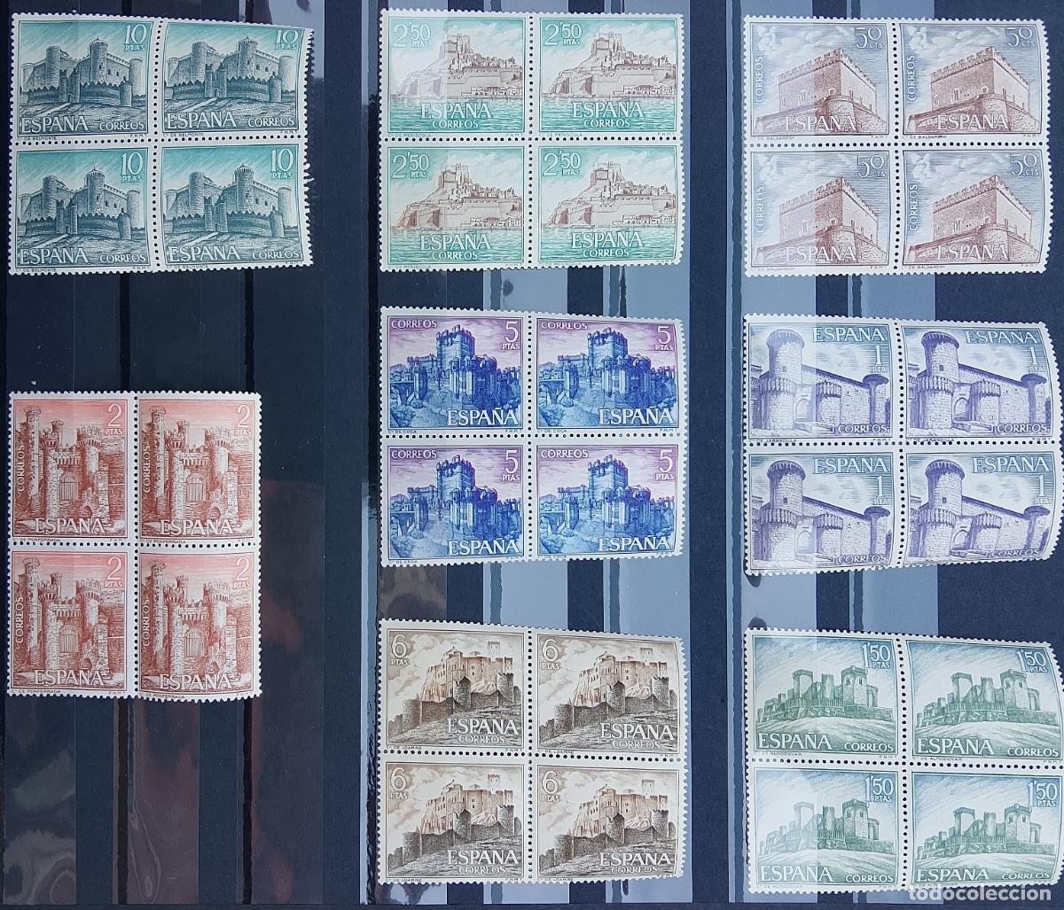 Francobolli: Sellos en bloque de 4. Edifil 1809/16. Castillos de Espa&ntilde;a (II Serie). 1967.