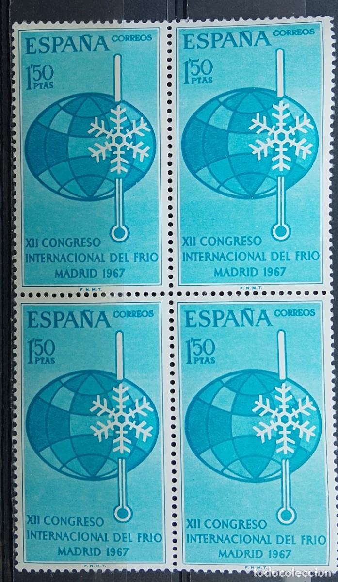 Selos: Sellos en bloque de 4. Edifil 1817. XII Congreso Internacional del Fr&iacute;o en Madrid. 1967.