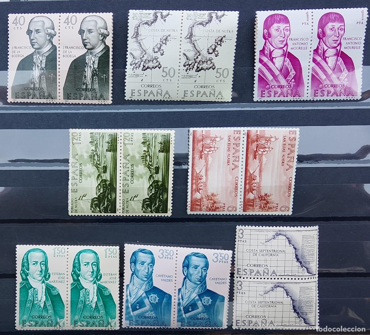 Stamps: Sellos en bloque de 2. Edifil 1819/26. Forjadores de Am&eacute;rica (VIII Serie). 1967.