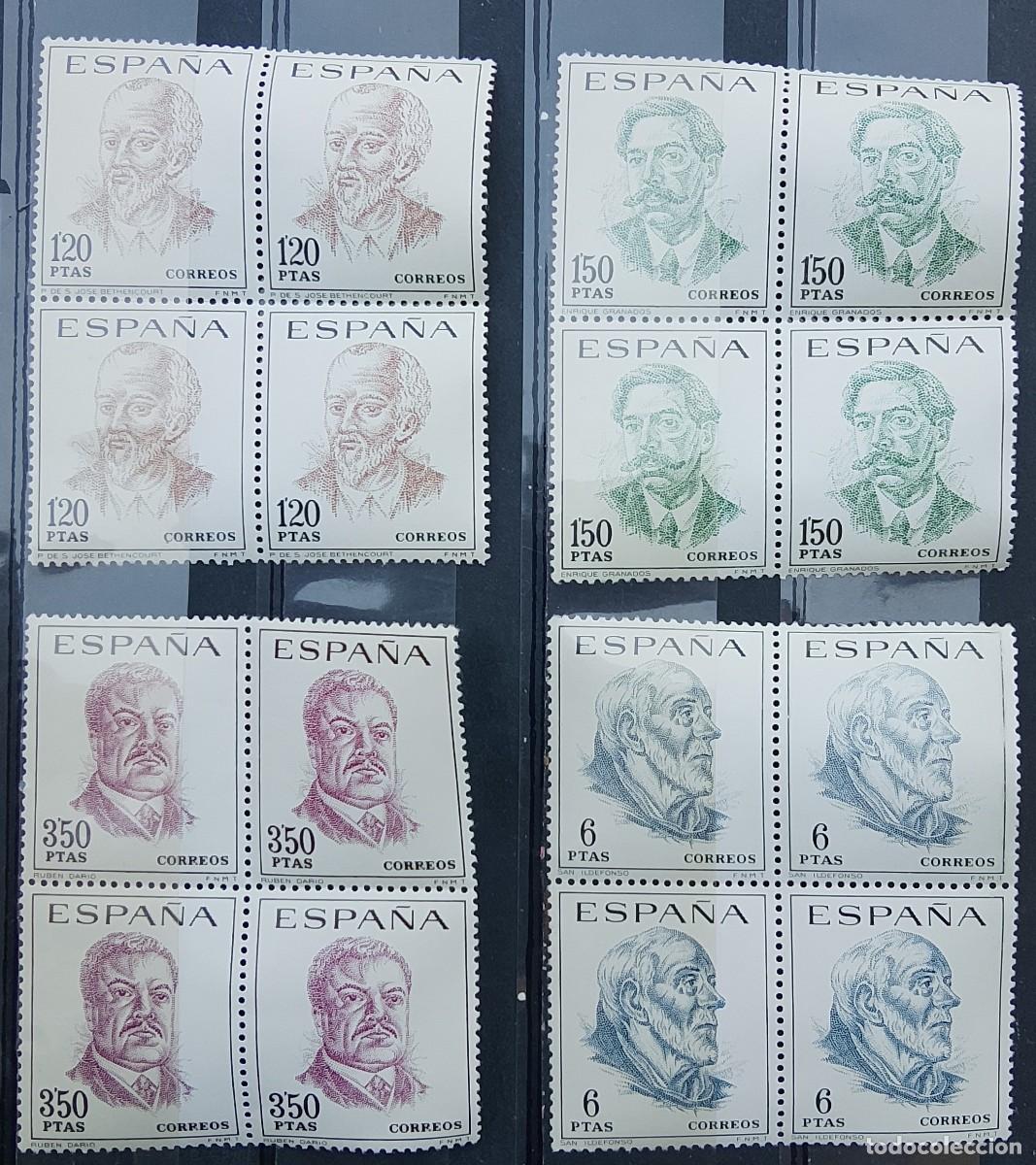 Francobolli: Sellos en bloque de 4. Edifil 1830/33. Centenarios de celebridades. 1967.