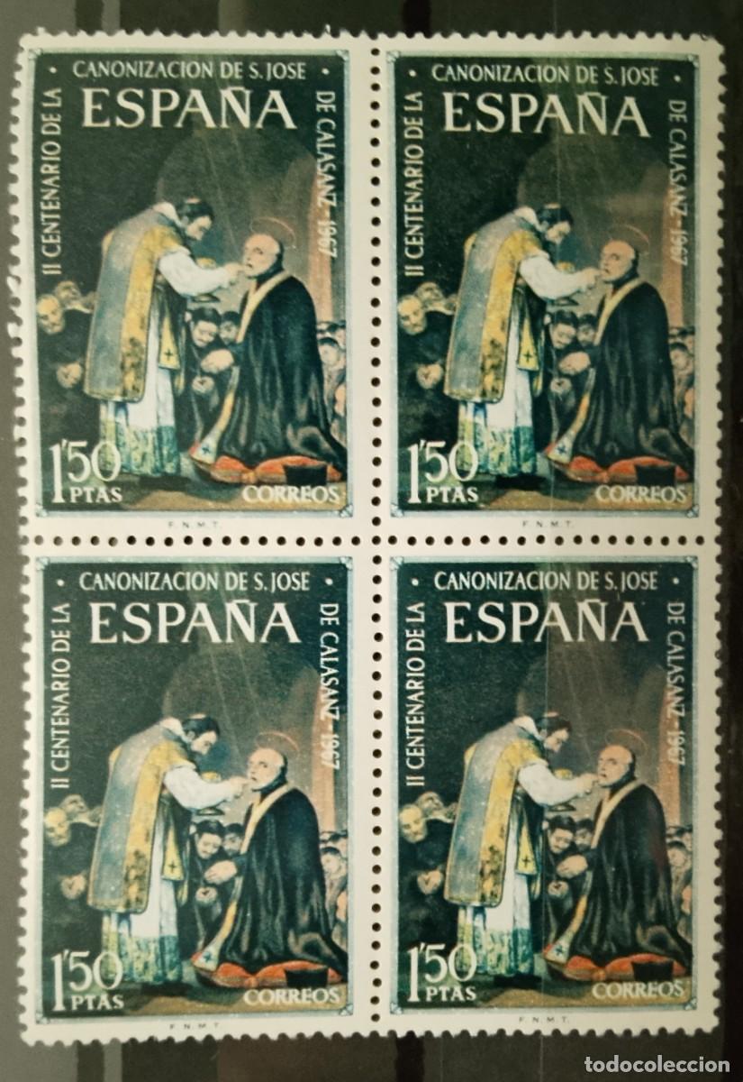 Francobolli: Sellos en bloque de 4. Edifil 1837. II Centenario de la Canonizaci&oacute;n de San Jos&eacute; de Calasanz. 1967.