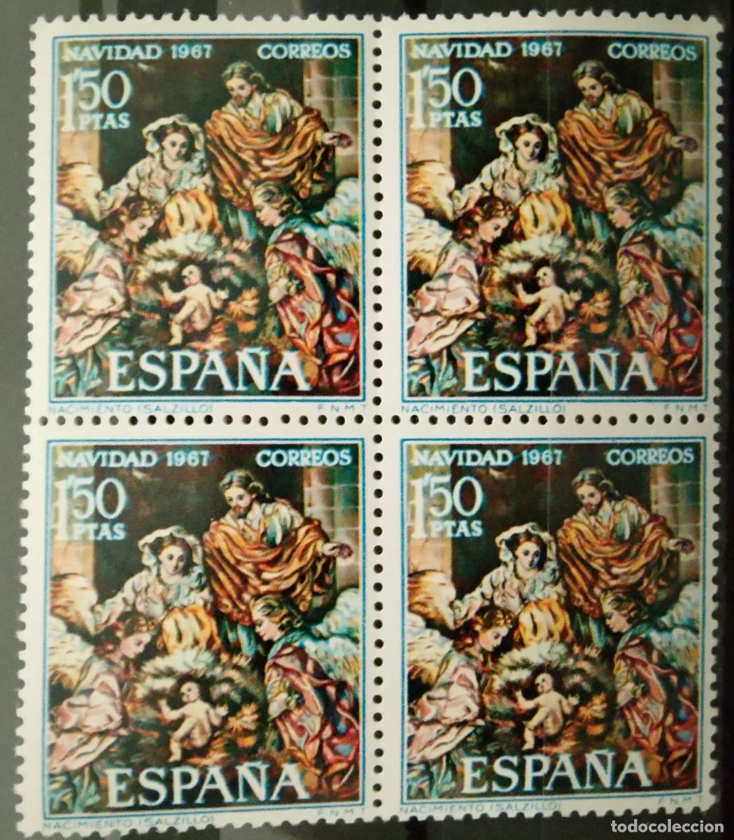 Sellos: Sellos en bloque de 4. Edifil 1838. Navidad &rdquo;Nacimiento de Salzillo. X serie). 1967.