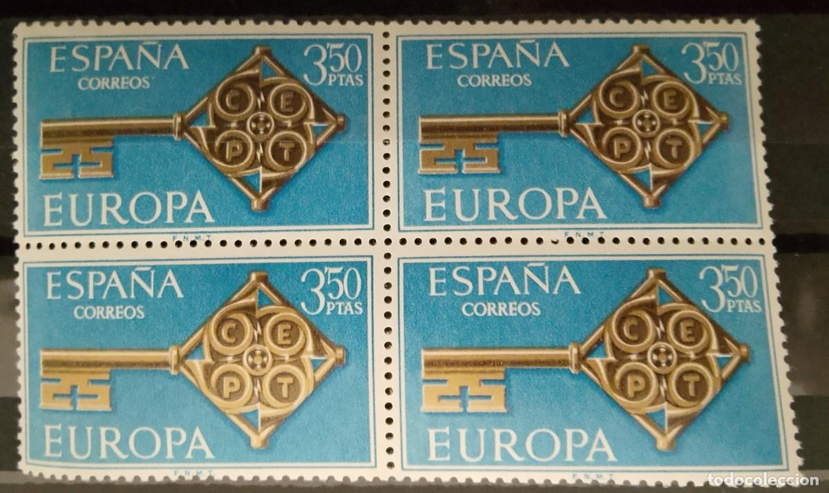 Briefmarken: Sellos en bloque de 4. Edifil 1868. Europa (IX serie). 1968.