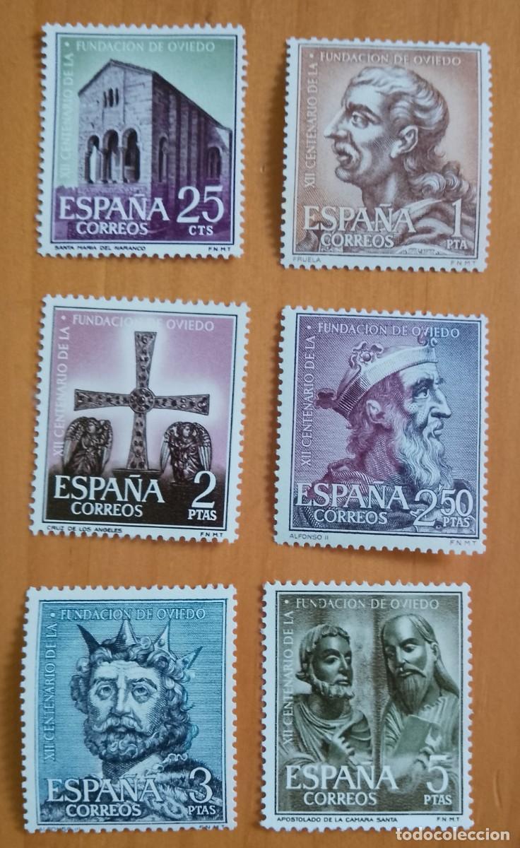 Sellos: SERIE - EDIFIL 1394 A 1399 - A&Ntilde;O 1961 - XII CENTENARIO DE LA FUNDANCI&Oacute;N DE OVIEDO