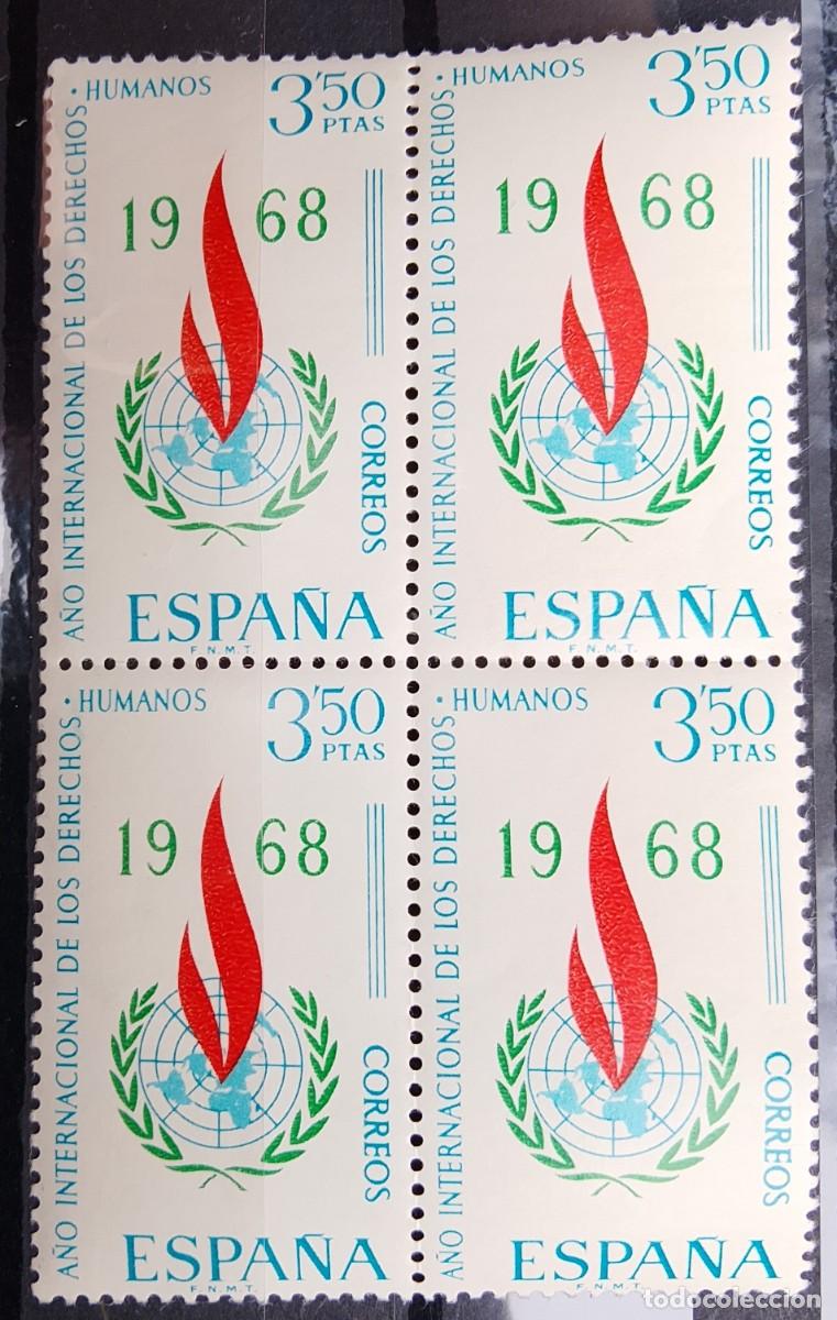 Briefmarken: Sellos en bloque de 4. Edifil 1874. A&ntilde;o Internacional de los Derechos Humanos. 1968.