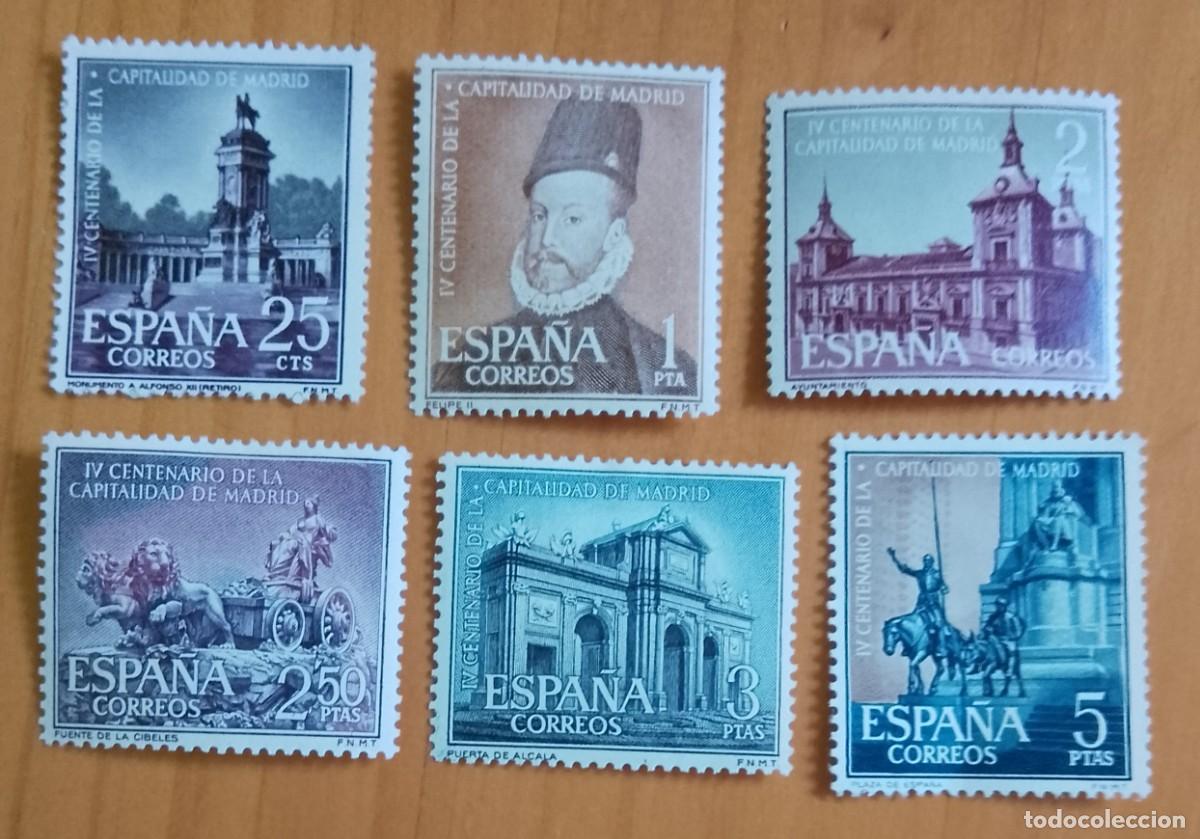 Sellos: SERIE - EDIFIL 1388 A 1393 - A&Ntilde;O 1961 -.IV CENTENARIO DE LA CAPITALIDAD DE MADRID