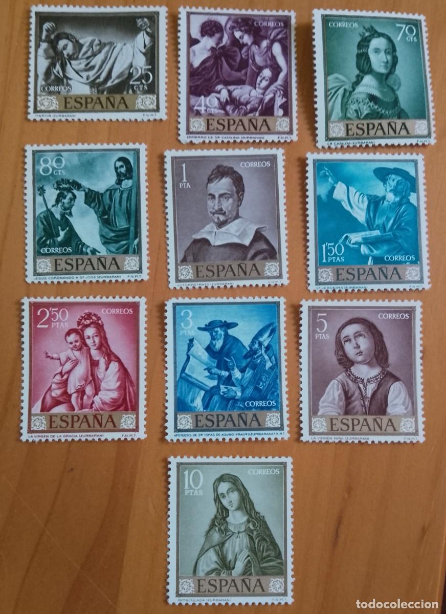 Sellos: SERIE - EDIFIL 1418 A 1427- A&Ntilde;O 1962 -.PINTURA, ZURBAR&Aacute;N