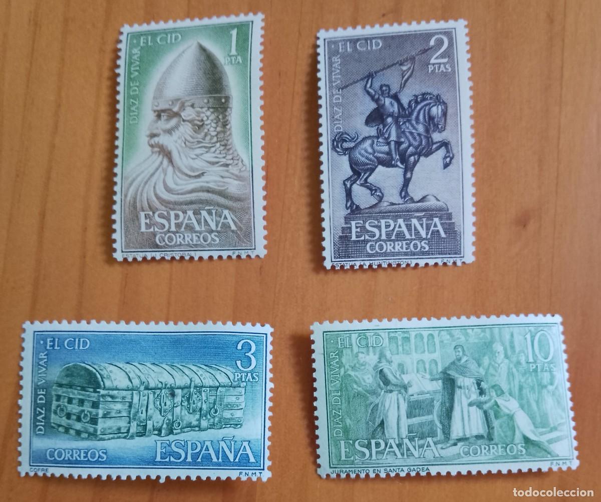 Sellos: SERIE - EDIFIL 1444 A 1447- A&Ntilde;O 1962 -.RODRIGO DIAZ DE VIVAR, EL CID