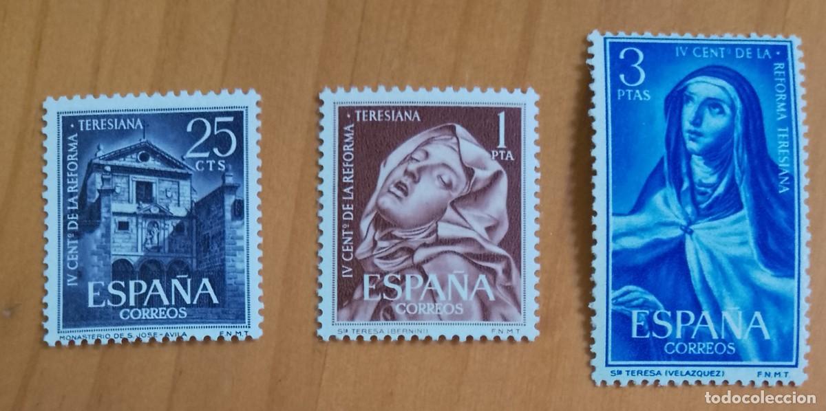 Sellos: SERIE - EDIFIL 1428 A 1430- A&Ntilde;O 1962 -.IV CENTENARIO DE LA REFORMA TERESIANA