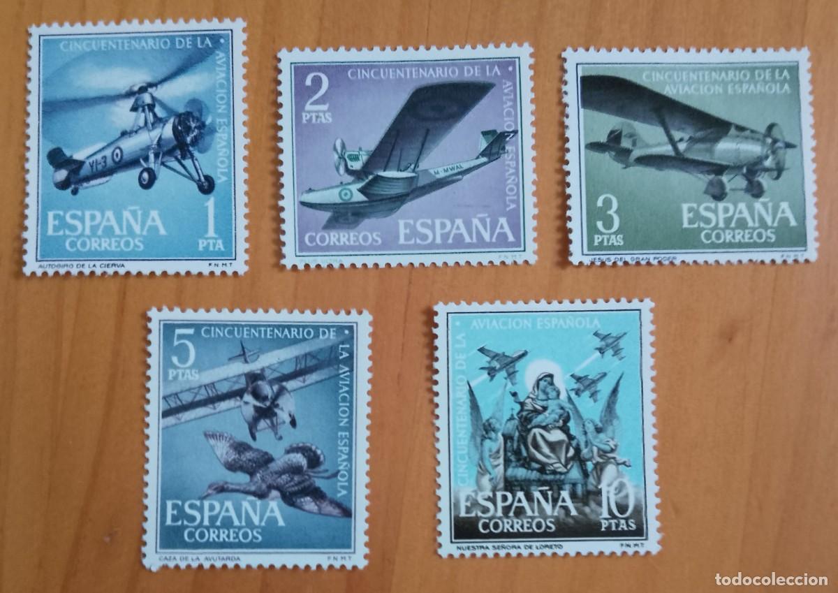 Sellos: SERIE - EDIFIL 1401 A 1405 - A&Ntilde;O 1961 -.CINCUENTENARIO ANIVERSARIO DE LA AVIACI&Oacute;N ESPA&Ntilde;OLA