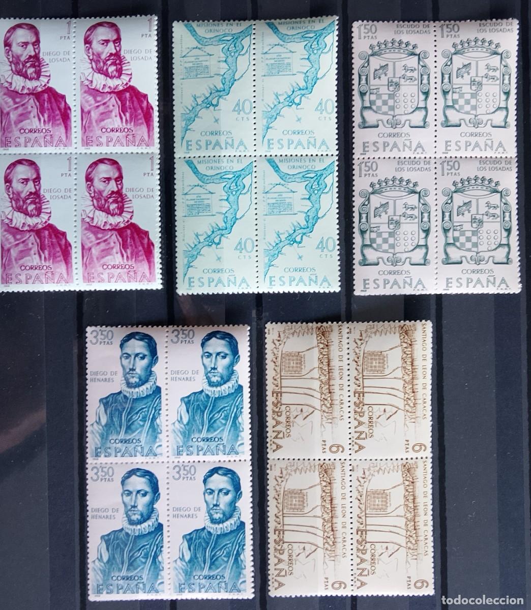 Briefmarken: Sellos en bloque de 4. Edifil 1889/93. Forjadores de Am&eacute;rica (IX serie). 1968.