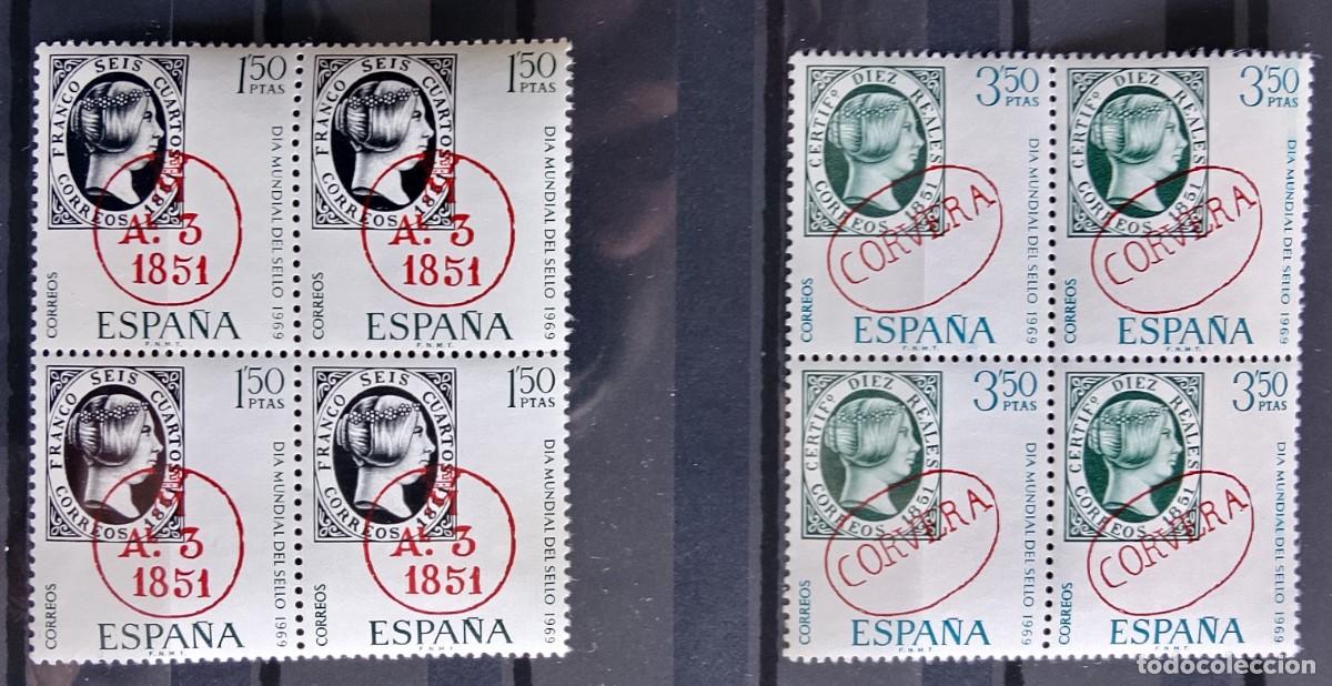 Timbres: Sellos en bloque de 4. Edifil 1922/23. D&iacute;a Mundial del Sello. 1969.