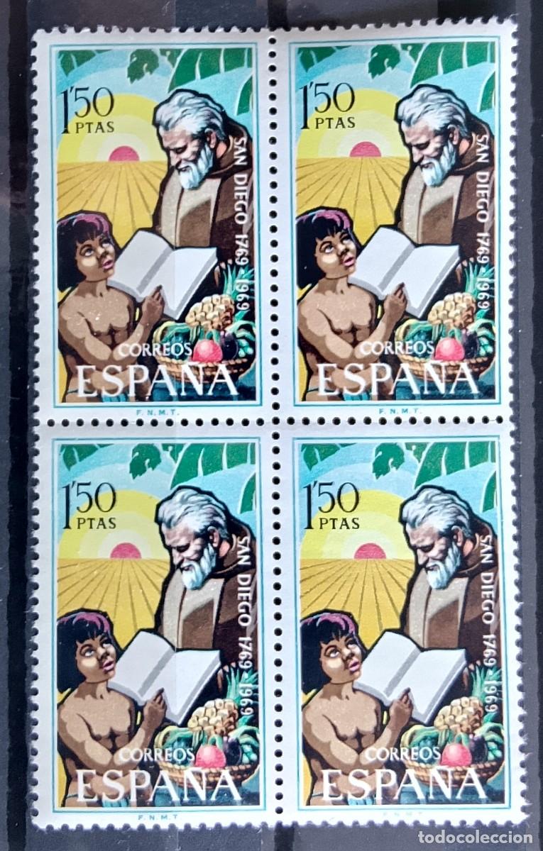 Francobolli: Sellos en bloque de 4. Edifil 1932. II Centenario de la Fundaci&oacute;n de San Diego de California. 1969.