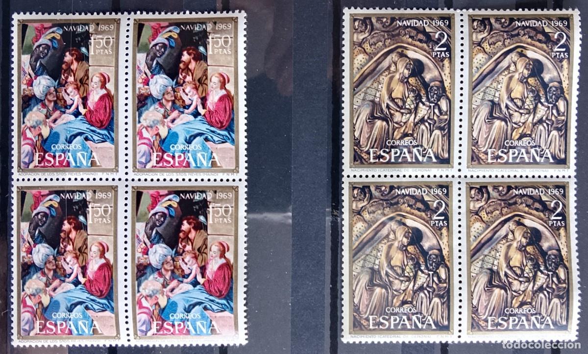 Timbres: Sellos en bloque de 4. Edifil 1944/45. Navidad (XII serie). 1969.