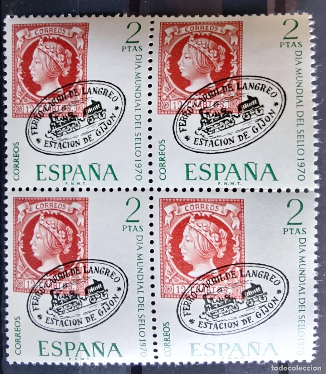 Stamps: Sellos en bloque de 4. Edifil 1974. D&iacute;a Mundial de Sello. 1970.