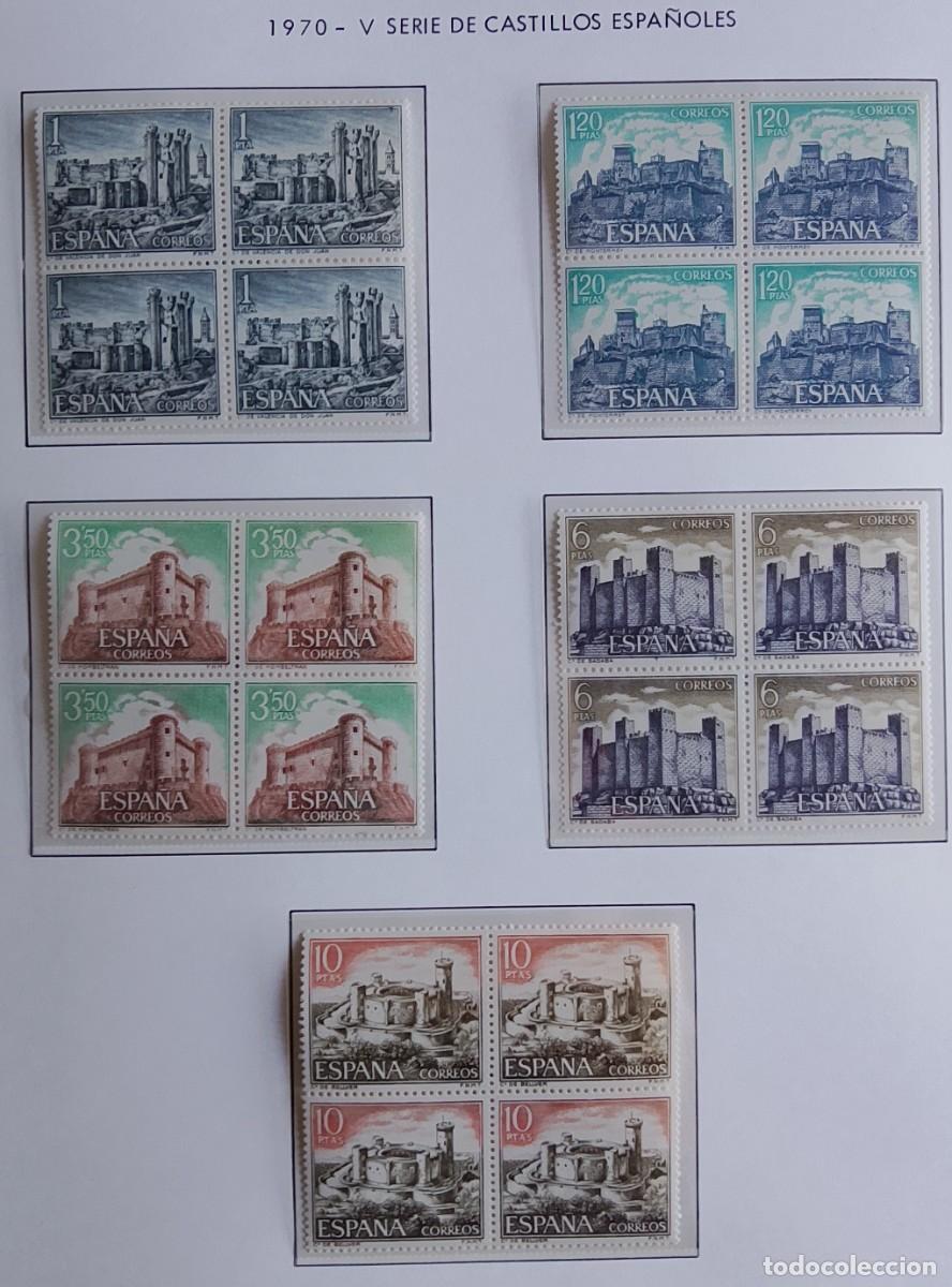 Timbres: Sellos en bloque de 4. Edifil 1977/81. Castillos de Espa&ntilde;a (V serie). 1970.