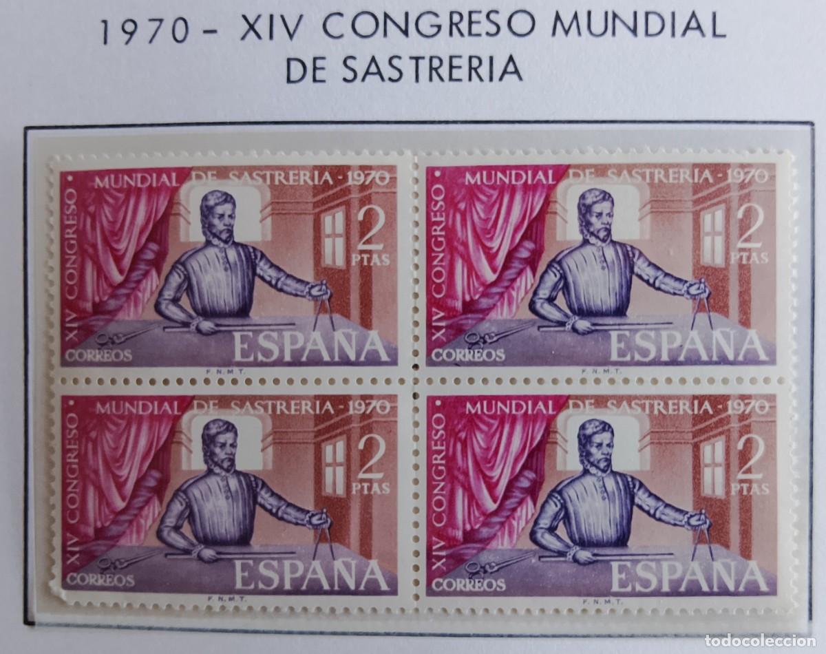 Briefmarken: Sellos en bloque de 4. Edifil 1988. XIV Congreso Mundial de Sastrer&iacute;a. 1970.