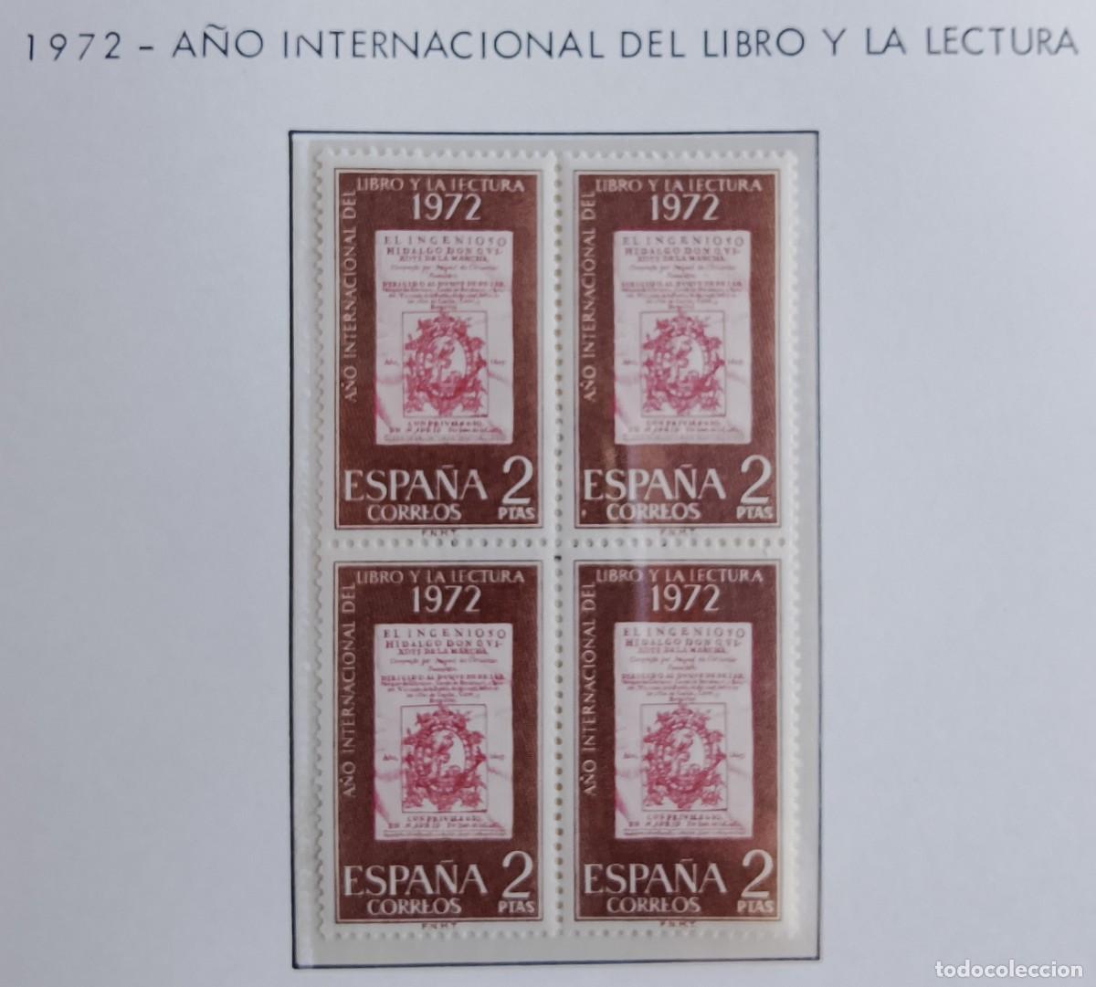 Sellos: Sellos en bloque de 4. Edifil 2076. A&ntilde;o Internacional del Libro y la Lectura. 1972.