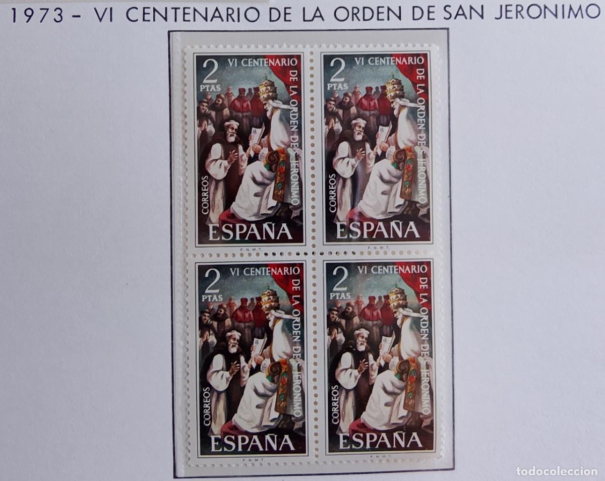 Selos: Sellos en bloque de 4. Edifil 2158. VI Centenario de la Fundaci&oacute;n La Orden de San Jer&oacute;nimo. 1973