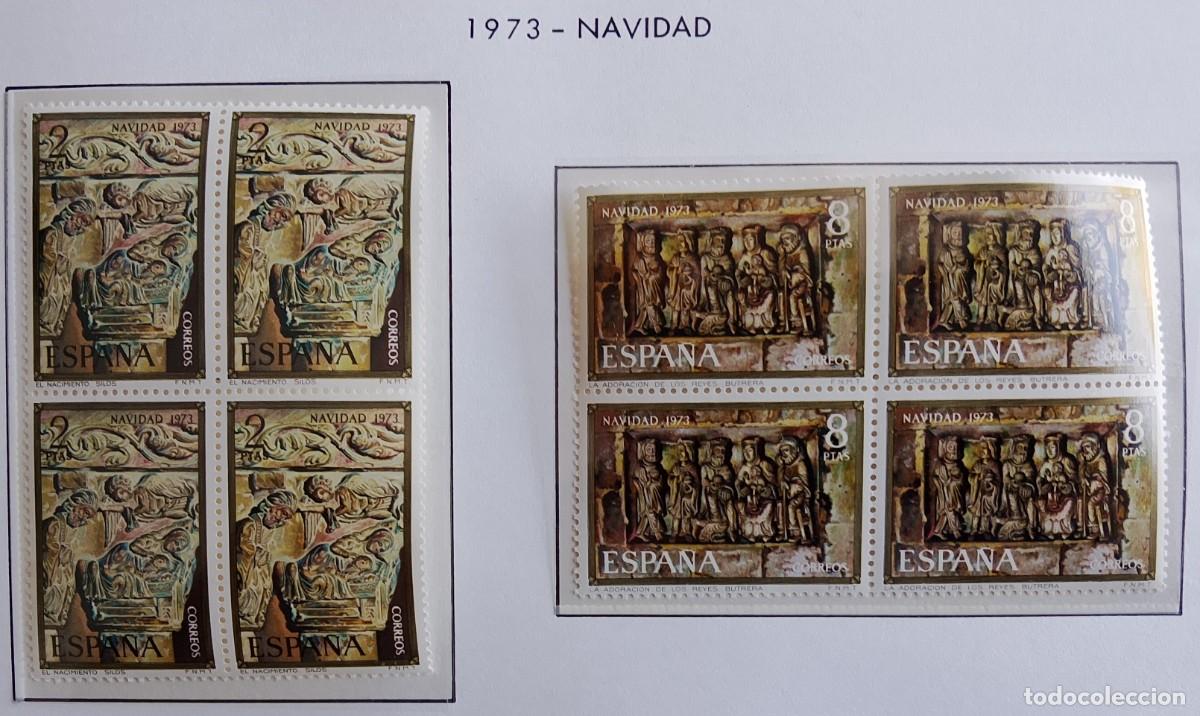 Stamps: Sellos en bloque de 4. Edifil 2162/63. Navidad (XVI Serie). 1973