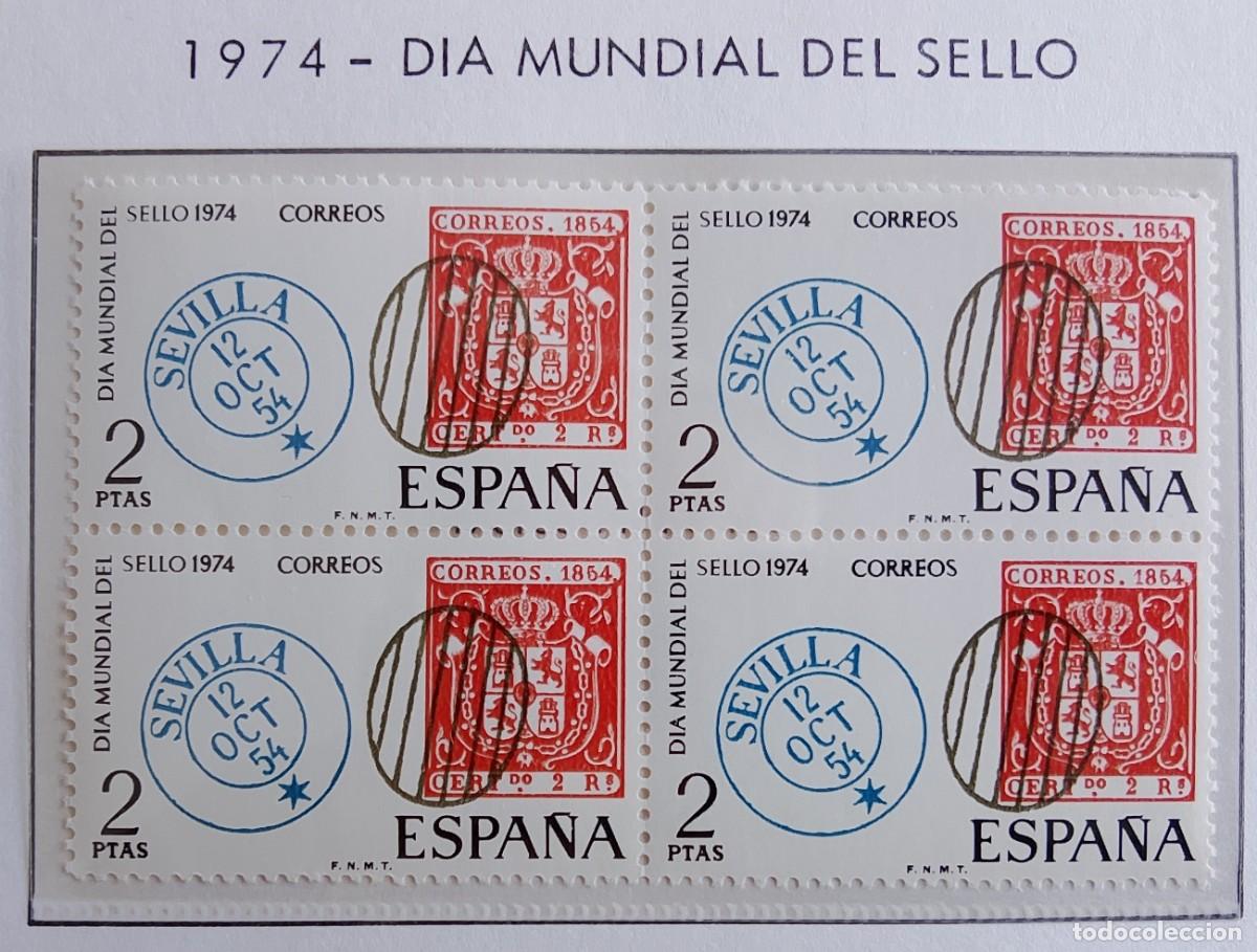 Sellos: Sellos en bloque de 4. Edifil 2179. D&iacute;a Mundial del Sello. 1974