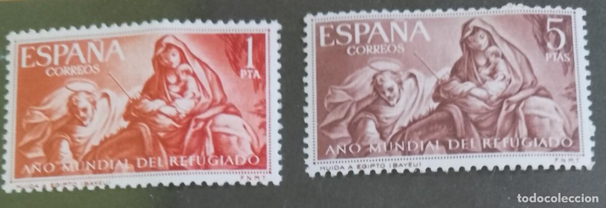 Sellos: SERIE - EDIFIL 1326 Y 1327 - A&Ntilde;O 1961 -.A&Ntilde;O MUNDIAL DEL REFUGIADO. LA HIUDA A EGIPTO, DE BEYEU