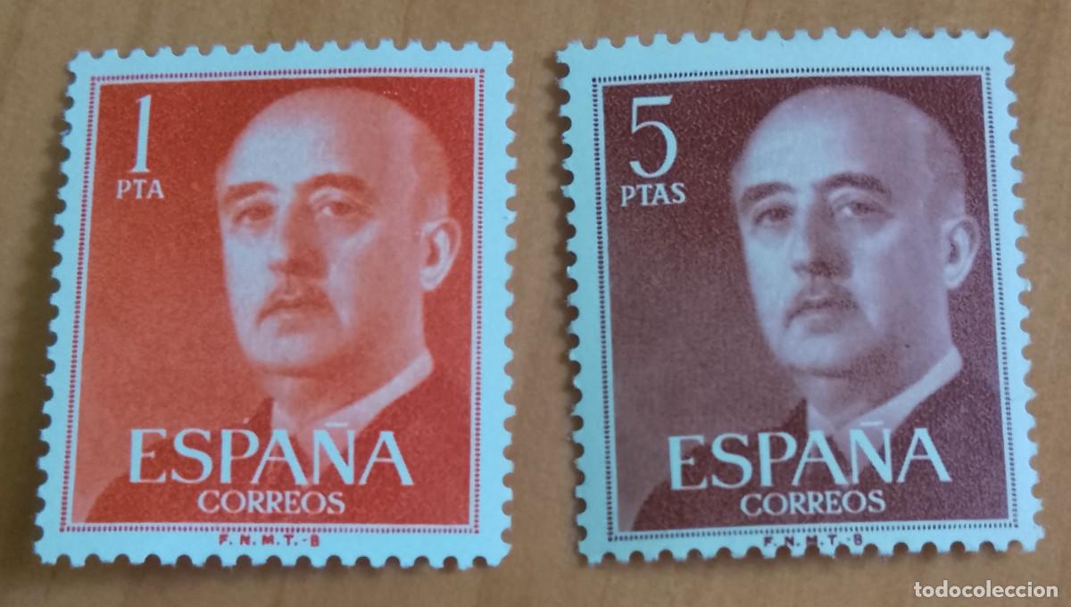 Sellos: SERIE - EDIFIL 1290 Y 1291 - A&Ntilde;O 1960 -.GENERAL FRANCO, CON PIE FNMT-B