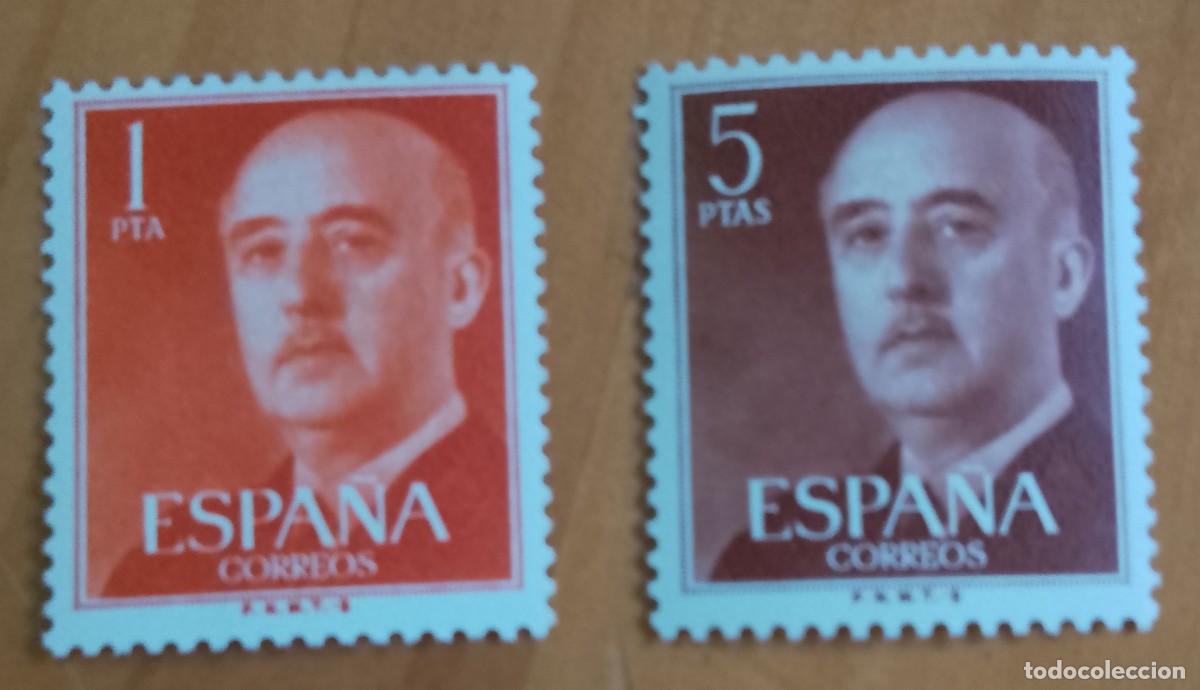 Sellos: SERIE - EDIFIL 1290 Y 1291 - A&Ntilde;O 1960 -.GENERAL FRANCO, CON PIE FNMT-B