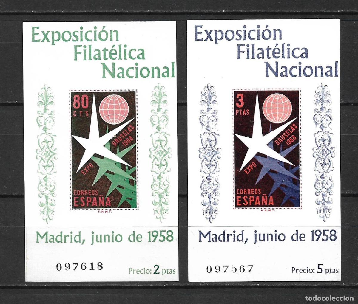 Sellos: ESPA&Ntilde;A 1958 EDIFIL 1222/1223 ** MNH - 18/14
