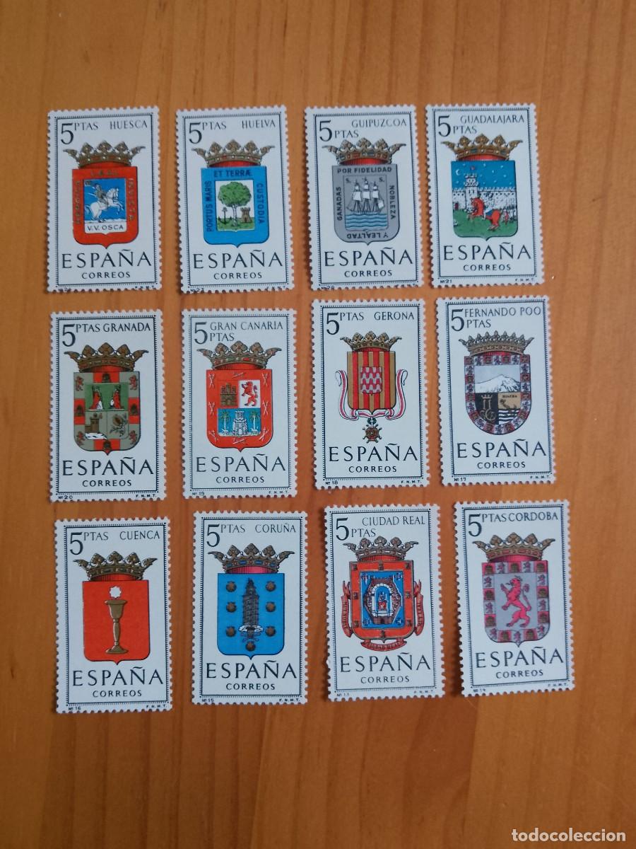 Sellos: SERIE - EDIFIL 1481 A 1492 -A&Ntilde;O 1963 - ESCUDOS DE LAS CAPITALES DE PROVINCIAS ESPA&Ntilde;OLAS (N&ordm; 13 A 24)