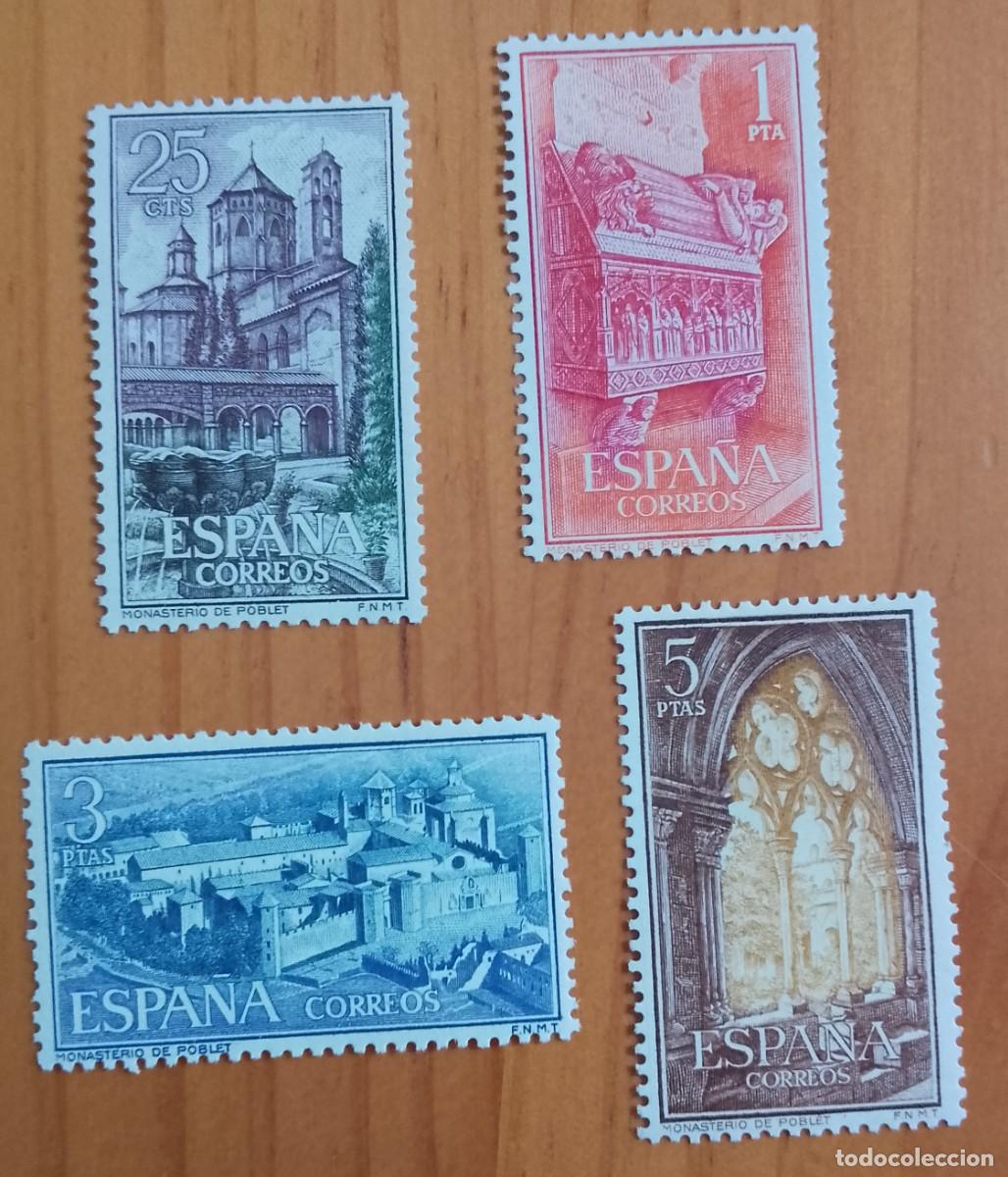 Sellos: SERIE - EDIFIL 1494 A 1497 - A&Ntilde;O 1963 - MONASTERIO DE POBLET