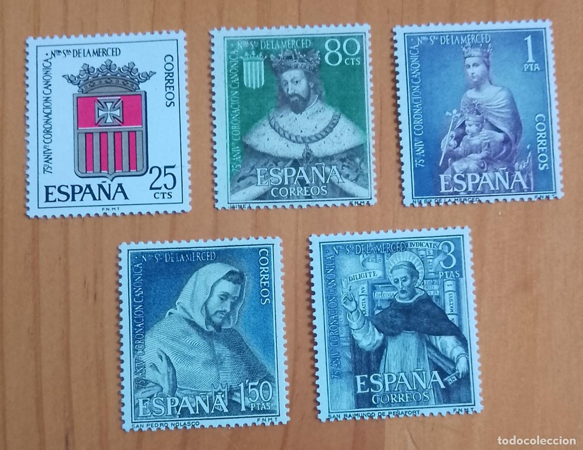 Sellos: SERIE - EDIFIL 1521 A 1525 - A&Ntilde;O 1963 - 75 ANIVERSARIO CORONACI&Oacute;N CAN&Oacute;NICA NUESTRA SE&Ntilde;ORA MERCED