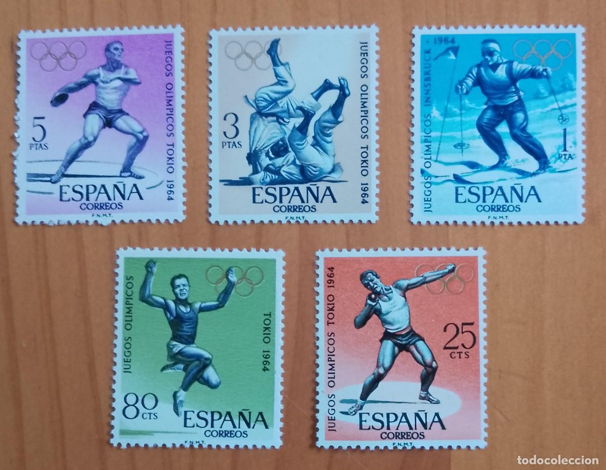 Sellos: SERIE - EDIFIL 1617 A 1621 - A&Ntilde;O 1964 - JUEGOS OLIMPICOS TOKIO