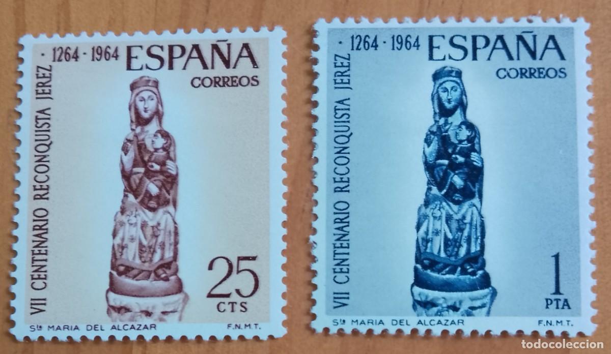 Sellos: SERIE - EDIFIL 1615 Y 1616 - A&Ntilde;O 1964 - VII CENTENARIO RECONQUISTA DE JEREZ, VIRGEN DE ALCAZAR.