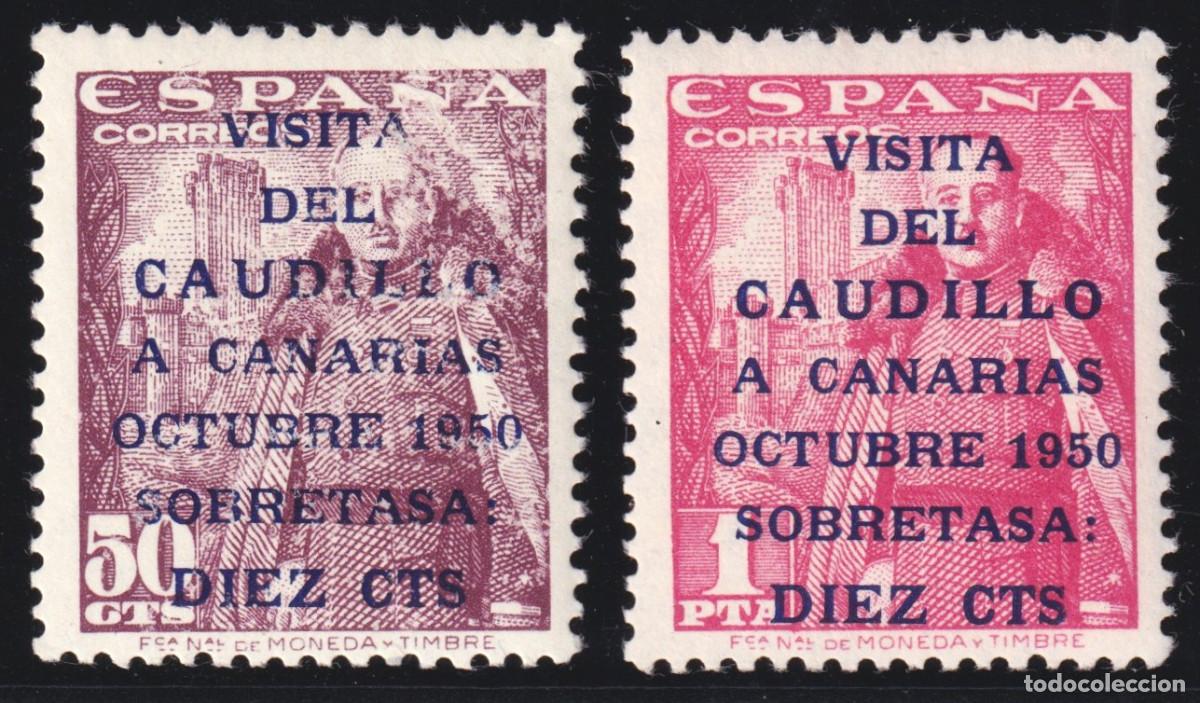 Sellos: ESPA&Ntilde;A VISITA DEL CAUDILLO A CANARIAS * 1088/1089 - A&Ntilde;O 1951 - MH