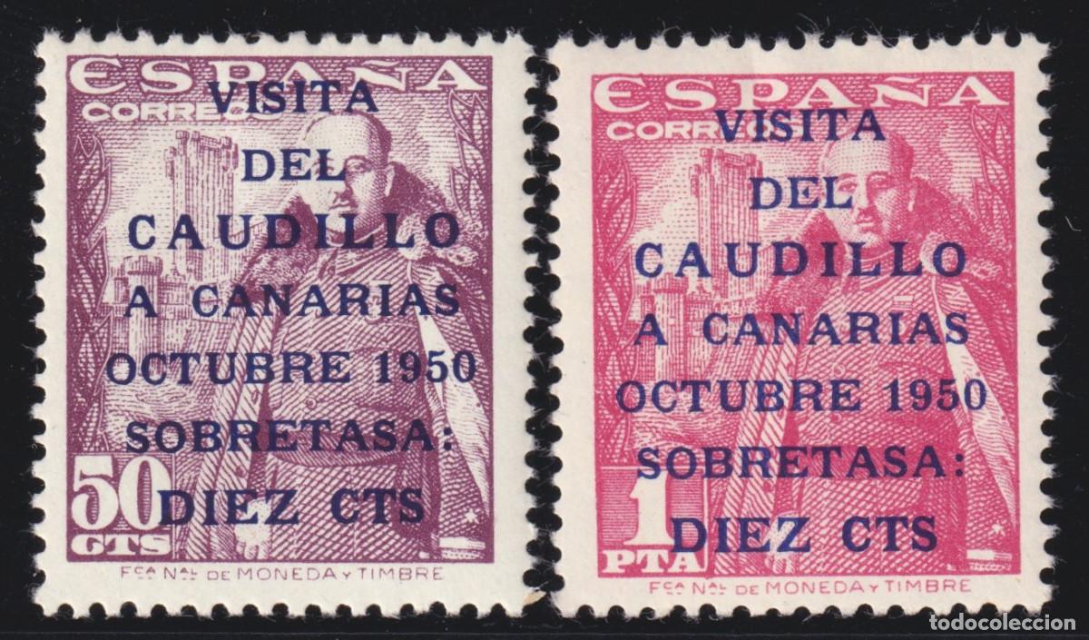 Sellos: ESPA&Ntilde;A VISITA DEL CAUDILLO A CANARIAS * 1088/1089 - A&Ntilde;O 1951 - MH