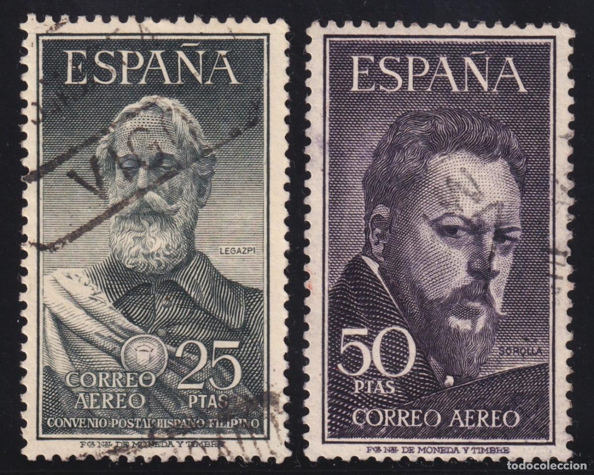 Sellos: ESPA&Ntilde;A - LEGAZPI Y SOROLLA &ordm; 1124/1125 - A&Ntilde;O 1953