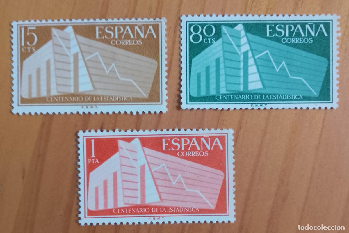 Sellos: SERIE - EDIFIL 1196 A 1198- A&Ntilde;O 1956 - CENTENARIO DE LA ESTADISTICA.