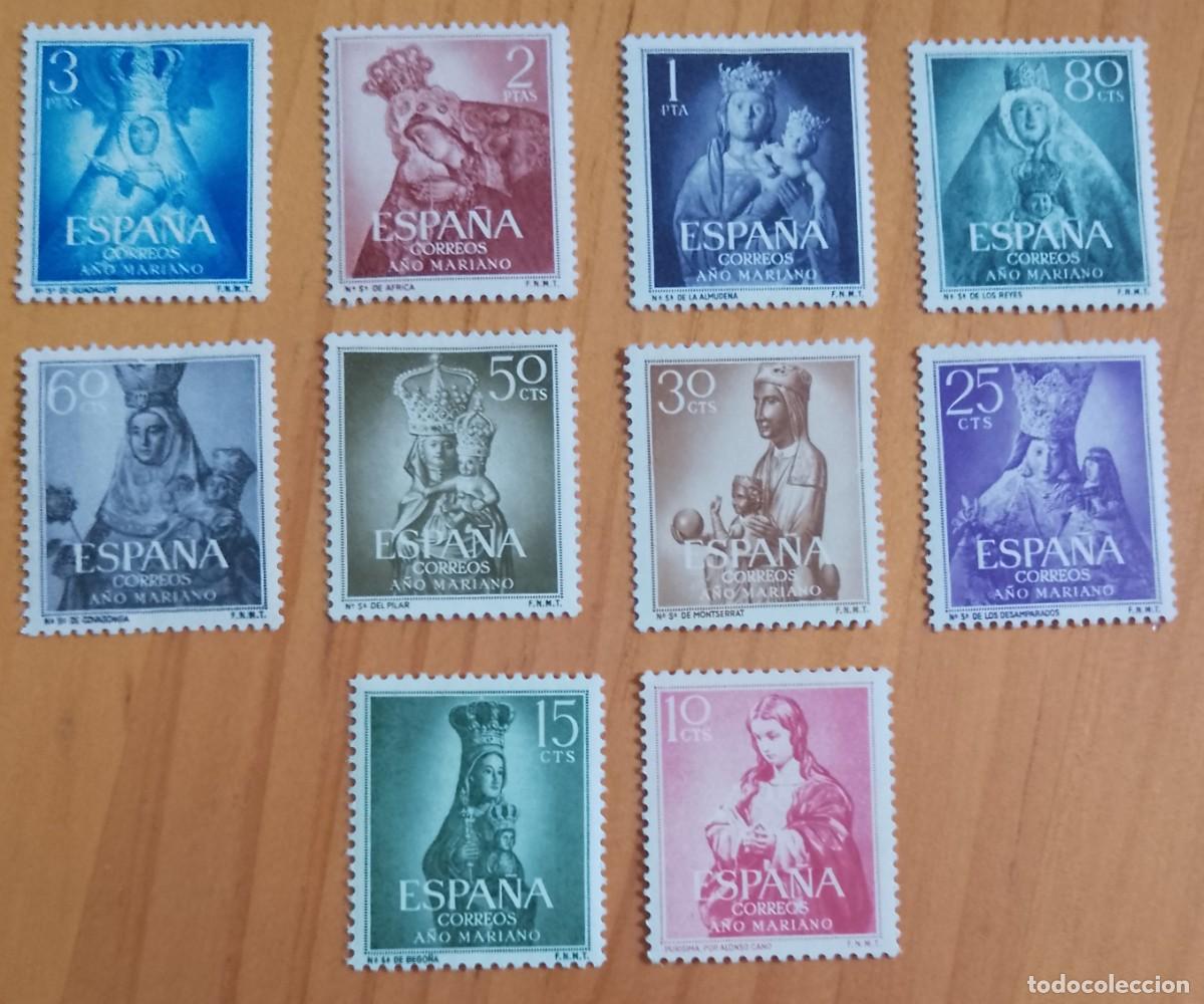 Sellos: SERIE - EDIFIL 1132 A 1141- A&Ntilde;O 1954 - A&Ntilde;O MARIANO