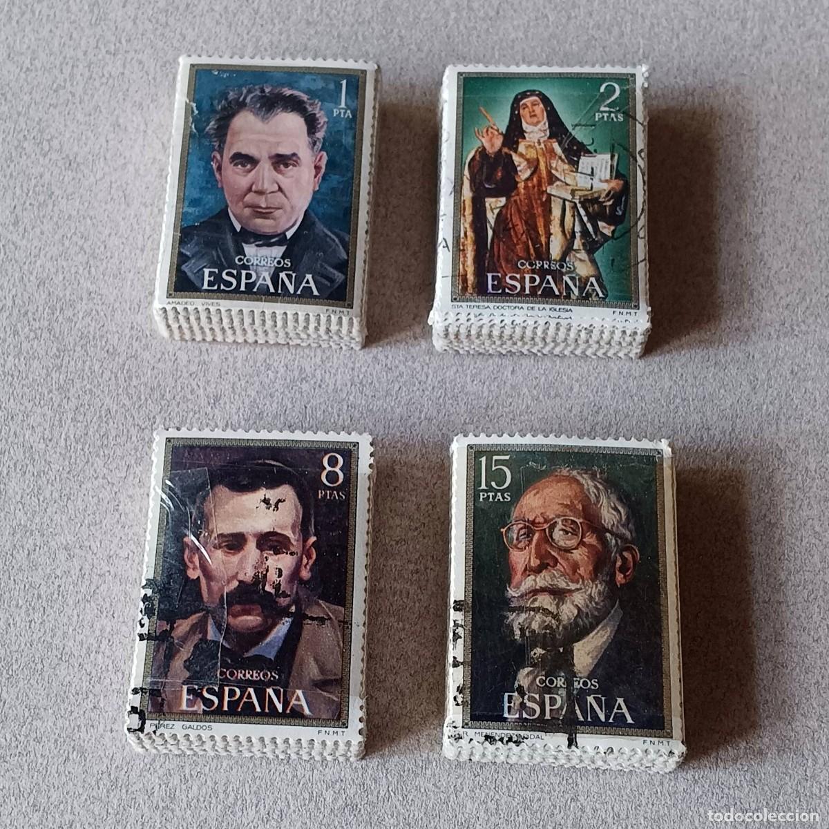 Sellos: Espa&ntilde;a. CELEBRIDADES 100 SERIES Matasello. Edifil. 2027-2030 + OBSEQUIO