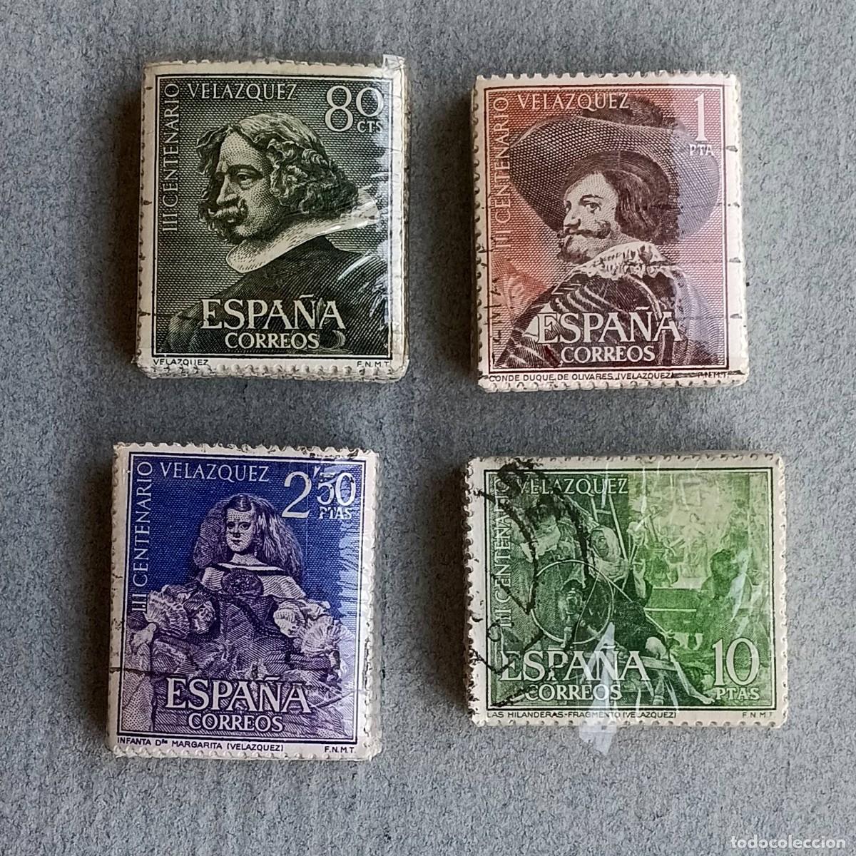 Sellos: VEL&Aacute;ZQUEZ. 1961. 100 SERIES Matasello. Edifil. 1340-1342 + OBSEQUIO