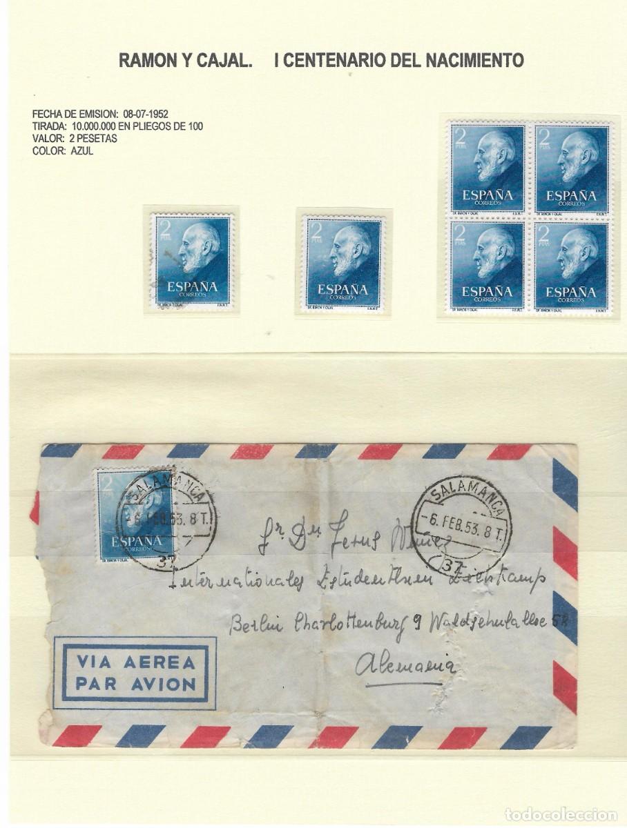 Sellos: SPD, sellos y carta . Ramon y Cajal Edifil 1119 - 1962