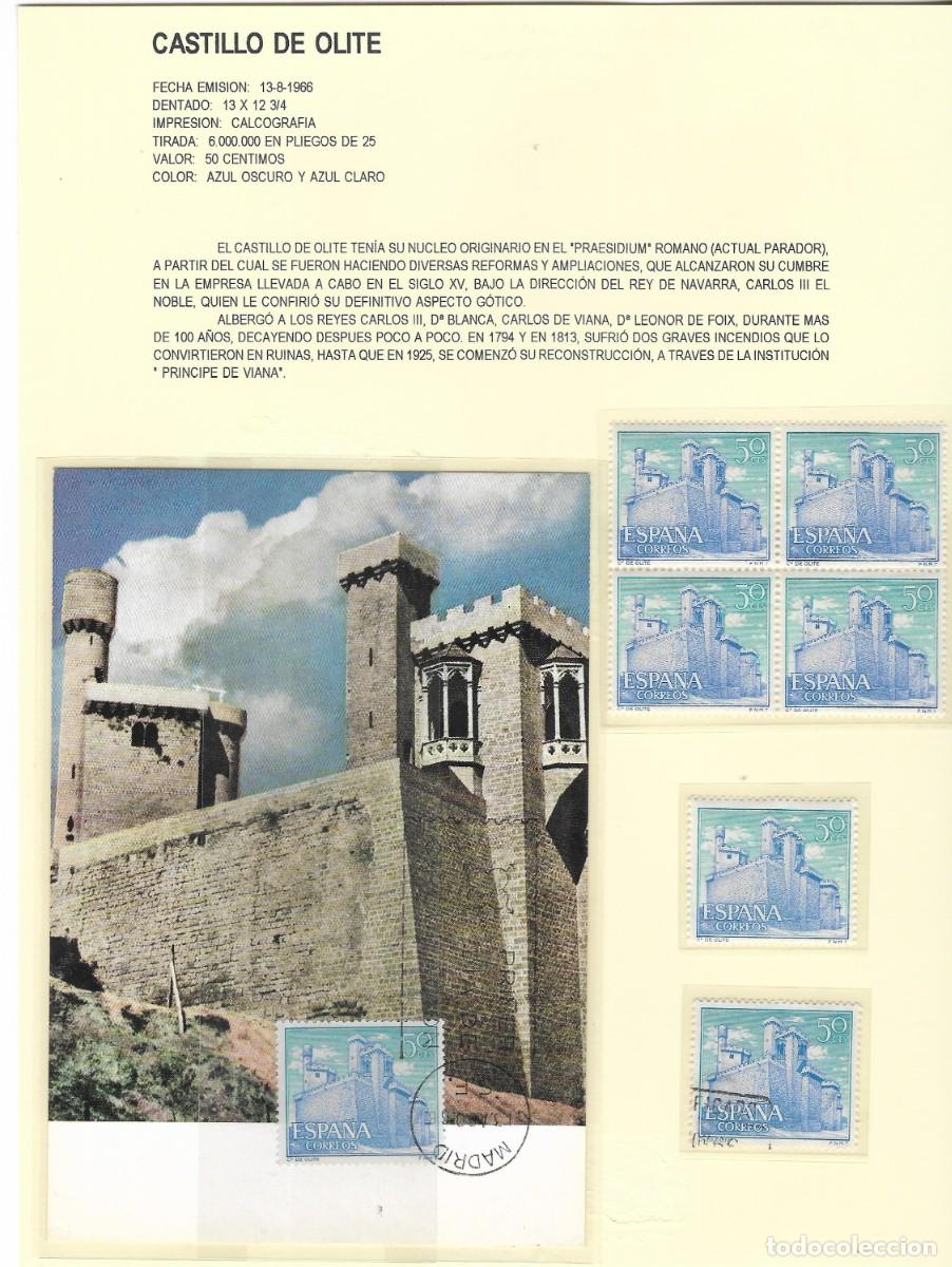Sellos: Edifil 1741. SPD, tarjeta, sellos y carta Castillo de olite - Navarra. 1966