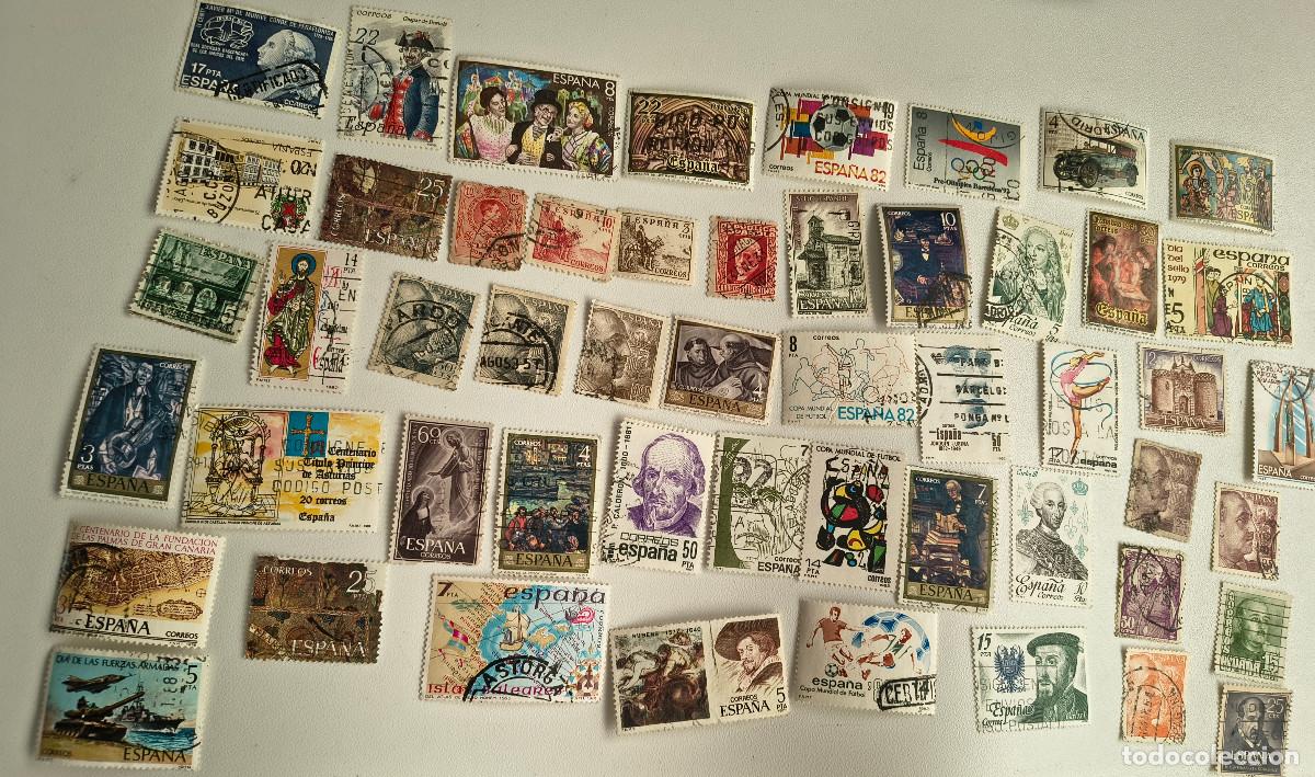 Timbres: Lote de 74 sellos usados de Espa&ntilde;a