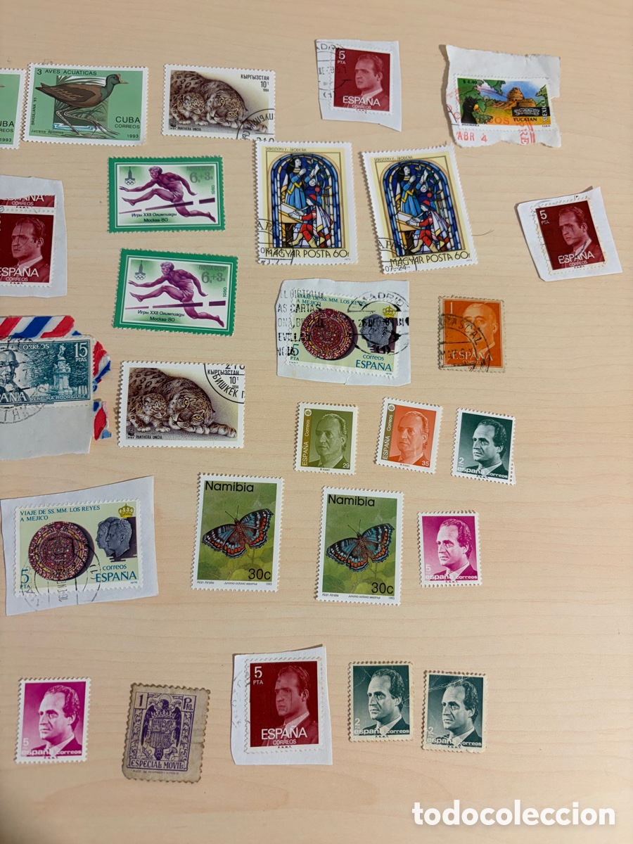 Sellos: Lote con m&aacute;s de 30 sellos Espa&ntilde;a e internacionales - Foto 2